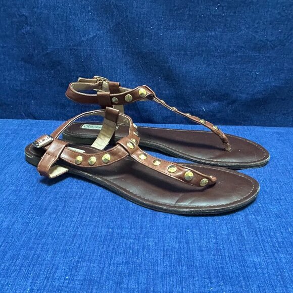 Brown Aeropostale embellished sandals SZ 10 - Picture 1 of 5